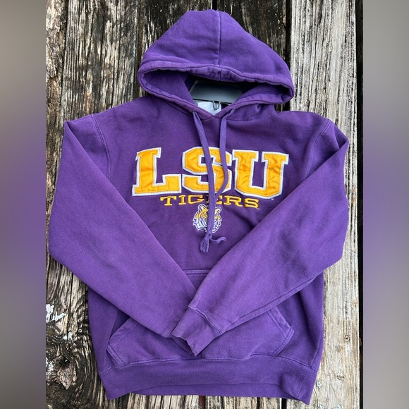 Section 101 by Majestic LSU Tigers Small Long Sleeve Purple Hooded Sweatshirt - Picture 2 of 7